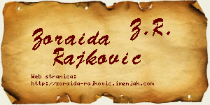Zoraida Rajković vizit kartica